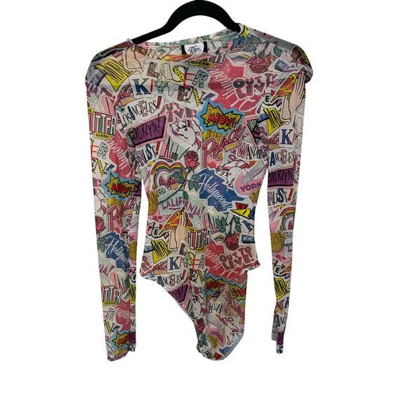 Love Kitten Forever 21 Collab Graphic Streetwear NYC Bodysuit Y2K Fashion Week S - Picture 2 of 5